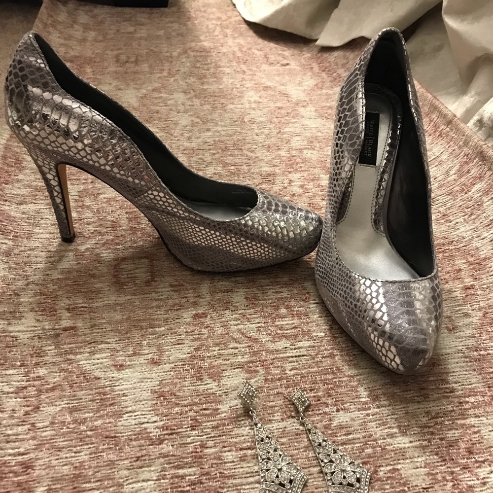 Silver Heels, size 8, White House Black Market